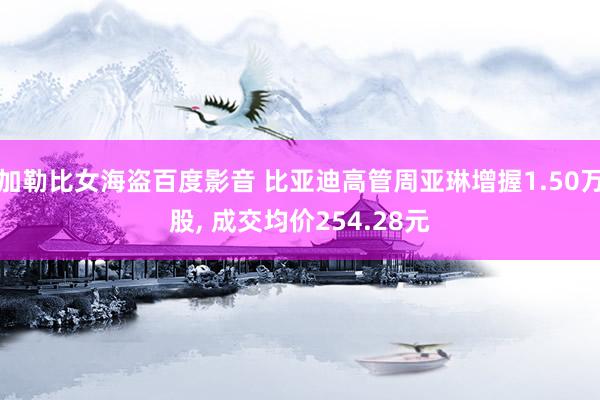 加勒比女海盗百度影音 比亚迪高管周亚琳增握1.50万股， 成交均价254.28元