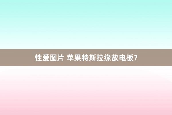 性爱图片 苹果特斯拉缘故电板？