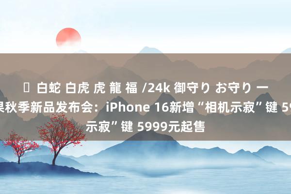 ✨白蛇 白虎 虎 龍 福 /24k 御守り お守り 一图看懂苹果秋季新品发布会：iPhone 16新增“相机示寂”键 5999元起售