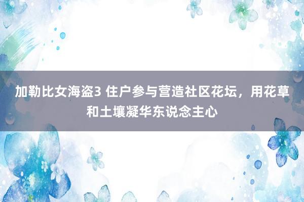 加勒比女海盗3 住户参与营造社区花坛，用花草和土壤凝华东说念主心