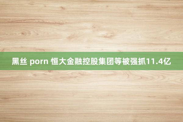 黑丝 porn 恒大金融控股集团等被强抓11.4亿