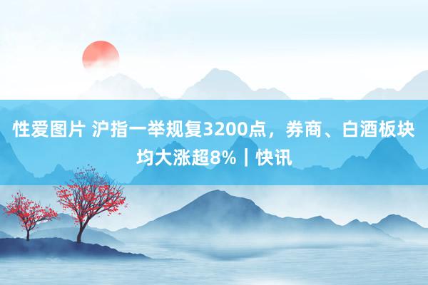 性爱图片 沪指一举规复3200点，券商、白酒板块均大涨超8%｜快讯