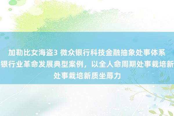 加勒比女海盗3 微众银行科技金融抽象处事体系入选中国银行业革命发展典型案例，以全人命周期处事栽培新质坐蓐力