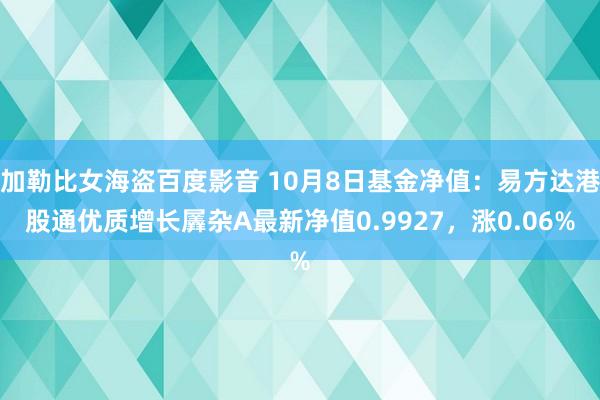 加勒比女海盗百度影音 10月8日基金净值：易方达港股通优质增长羼杂A最新净值0.9927，涨0.06%