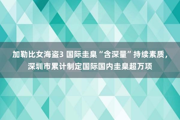 加勒比女海盗3 国际圭臬“含深量”持续素质，深圳市累计制定国际国内圭臬超万项