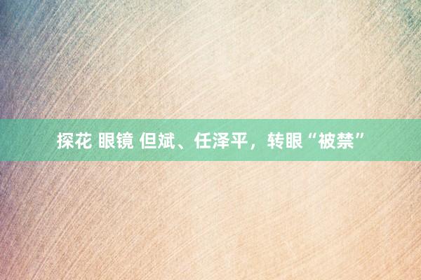 探花 眼镜 但斌、任泽平，转眼“被禁”