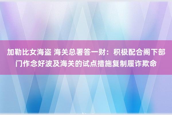 加勒比女海盗 海关总署答一财：积极配合阁下部门作念好波及海关的试点措施复制履诈欺命