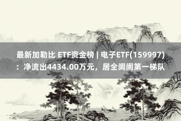 最新加勒比 ETF资金榜 | 电子ETF(159997)：净流出4434.00万元，居全阛阓第一梯队