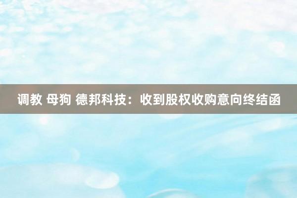 调教 母狗 德邦科技：收到股权收购意向终结函