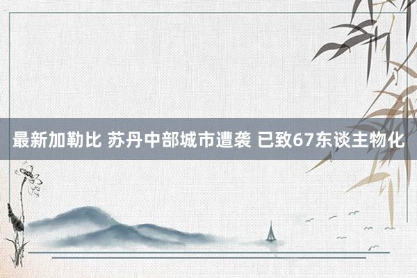 最新加勒比 苏丹中部城市遭袭 已致67东谈主物化