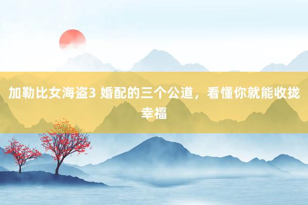 加勒比女海盗3 婚配的三个公道，看懂你就能收拢幸福