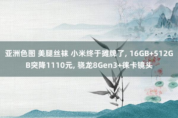 亚洲色图 美腿丝袜 小米终于摊牌了， 16GB+512GB突降1110元， 骁龙8Gen3+徕卡镜头