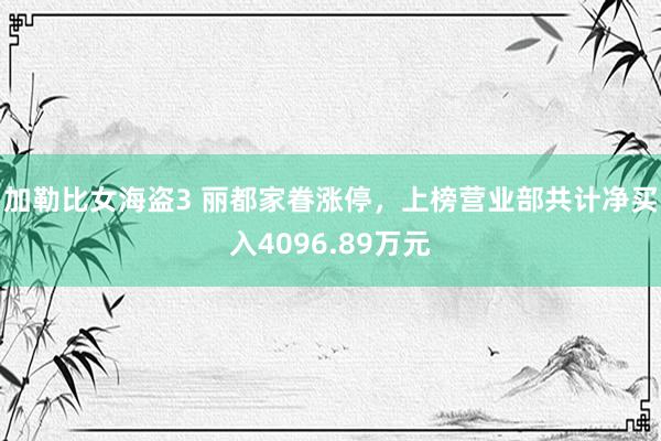 加勒比女海盗3 丽都家眷涨停，上榜营业部共计净买入4096.89万元