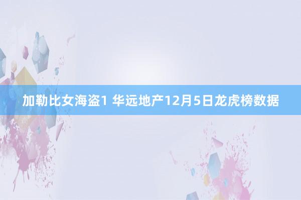 加勒比女海盗1 华远地产12月5日龙虎榜数据