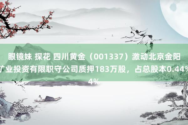 眼镜妹 探花 四川黄金（001337）激动北京金阳矿业投资有限职守公司质押183万股，占总股本0.44%