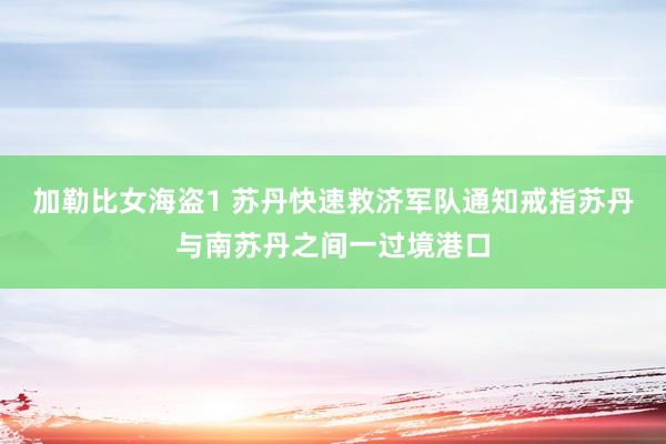 加勒比女海盗1 苏丹快速救济军队通知戒指苏丹与南苏丹之间一过境港口