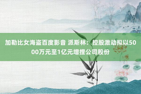 加勒比女海盗百度影音 派斯林：控股激动拟以5000万元至1亿元增捏公司股份