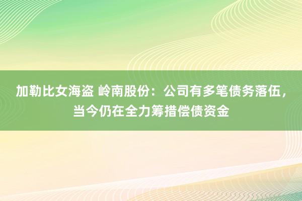 加勒比女海盗 岭南股份：公司有多笔债务落伍，当今仍在全力筹措偿债资金