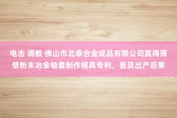 电击 调教 佛山市北泰合金成品有限公司赢得薄壁粉末冶金轴套制作模具专利，普及出产后果