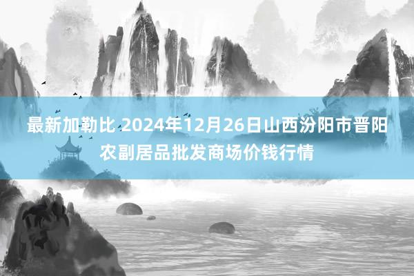 最新加勒比 2024年12月26日山西汾阳市晋阳农副居品批发商场价钱行情