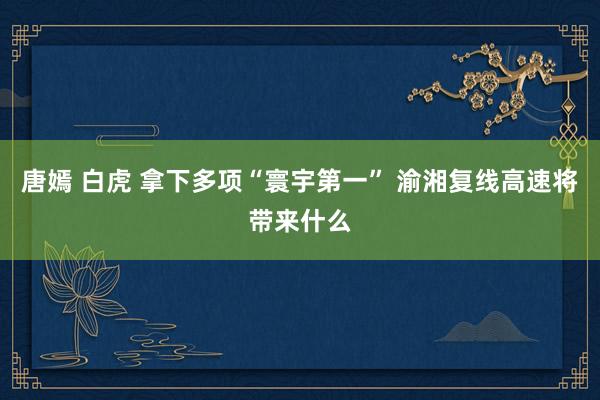 唐嫣 白虎 拿下多项“寰宇第一” 渝湘复线高速将带来什么