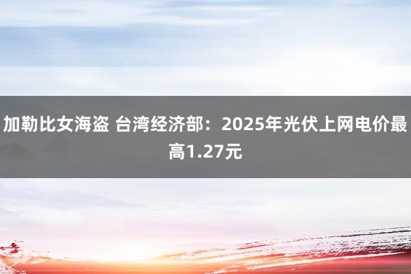 加勒比女海盗 台湾经济部：2025年光伏上网电价最高1.27元