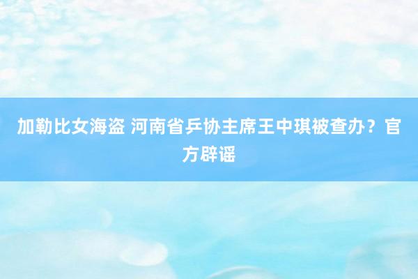 加勒比女海盗 河南省乒协主席王中琪被查办？官方辟谣