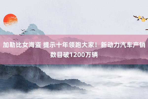 加勒比女海盗 提示十年领跑大家！新动力汽车产销数目破1200万辆