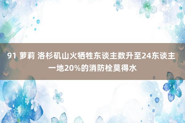 91 萝莉 洛杉矶山火牺牲东谈主数升至24东谈主 一地20%的消防栓莫得水